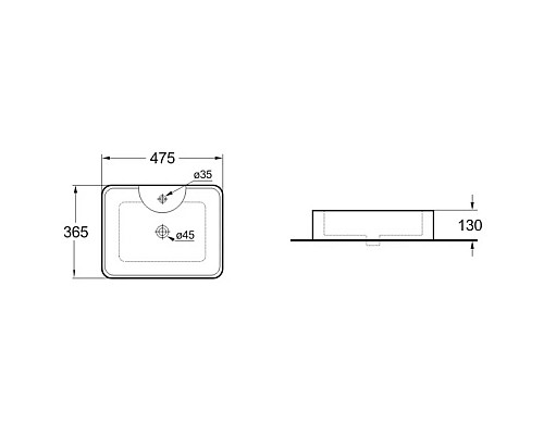 Раковина 47,5x36,5 см Vincea VBS-127