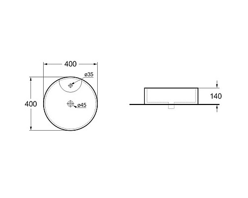 Раковина 40x40 см Vincea VBS-132