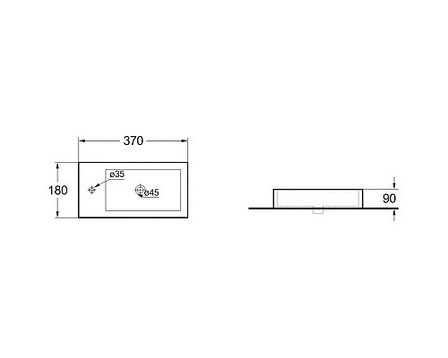 Раковина 37x18 см Vincea VBS-133L