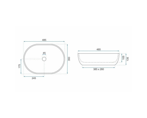 Приобрести Раковина 48,5х35 см Rea Lara REA-U9887 в магазине сантехники Santeh-Crystal.ru