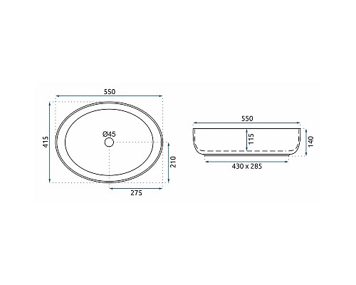 Купить Раковина 55х41,5 см Rea Queen REA-U1232 в магазине сантехники Santeh-Crystal.ru