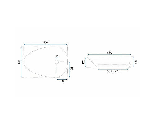 Заказать Раковина 56х39 см Rea Greta REA-U8536 в магазине сантехники Santeh-Crystal.ru