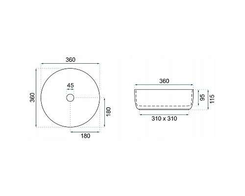 Купить Раковина 36х36 см Rea Sami REA-U0595 в магазине сантехники Santeh-Crystal.ru