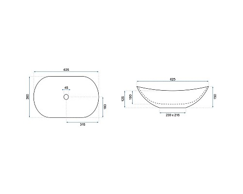 Заказать Раковина 62,5х36 см Rea Royal REA-U6600 в магазине сантехники Santeh-Crystal.ru