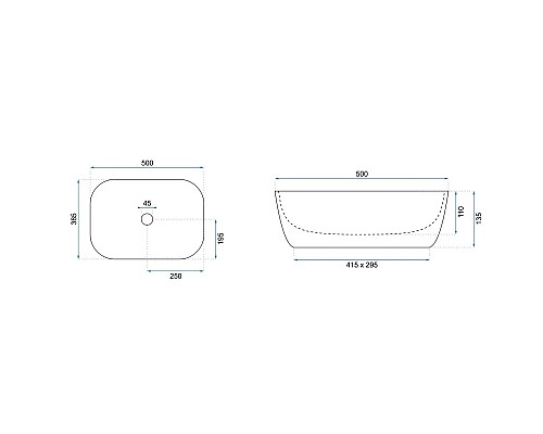 Заказать Раковина 50х38,5 см Rea Sol REA-U8605 в магазине сантехники Santeh-Crystal.ru