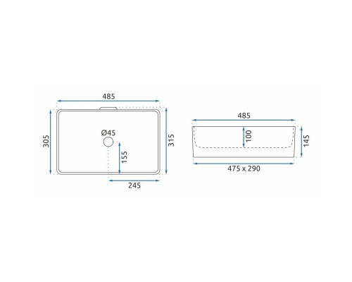 Приобрести Раковина 48,5х30,5 см Rea Berta REA-U5098 в магазине сантехники Santeh-Crystal.ru