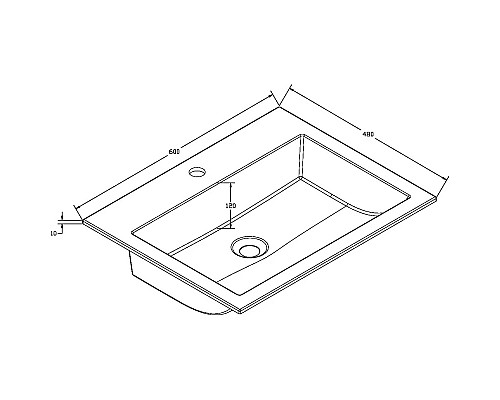 Раковина 60x48 см Vincea VCB-13600B