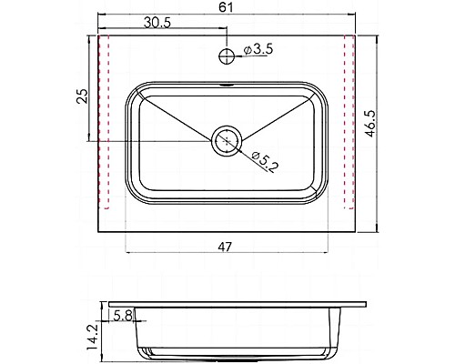 Заказать Раковина 61х46,5 см Vincea VCB-2N600W в магазине сантехники Santeh-Crystal.ru