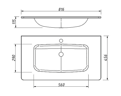 Заказать Раковина 81,6х45,6 см Caprigo Accord OW15-2212-R810 в магазине сантехники Santeh-Crystal.ru