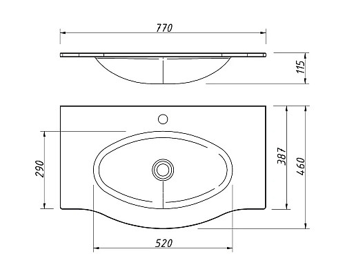 Приобрести Раковина 77х46 см Caprigo Nokturn OW15-1312-R019 в магазине сантехники Santeh-Crystal.ru