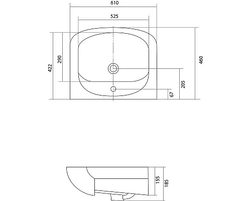 Купить Раковина 61х46 см Акватон Акварель 1WH110195 в магазине сантехники Santeh-Crystal.ru