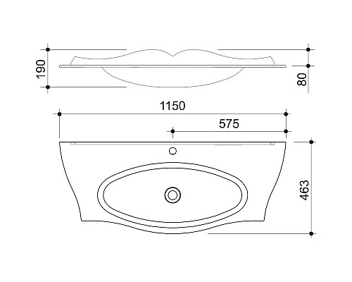 Купить Раковина 115х46,3 см Caprigo Bourget OW15-11016-S в магазине сантехники Santeh-Crystal.ru