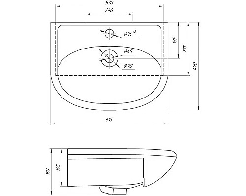 Купить Раковина 61,5х47см Grossman Уют 440 в магазине сантехники Santeh-Crystal.ru