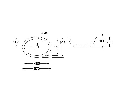 Приобрести Раковина 57х40,5 см Villeroy & Boch Loop & Friends 616120R1 в магазине сантехники Santeh-Crystal.ru