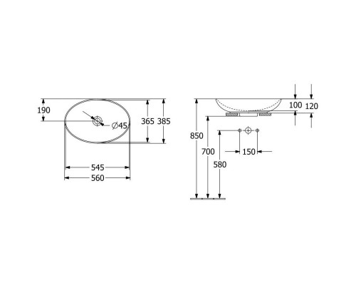 Приобрести Раковина 56х38,5 см Villeroy & Boch Loop & Friends 4A470001 в магазине сантехники Santeh-Crystal.ru