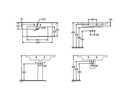 Заказать Раковина 100х47 см Villeroy & Boch Subway 3.0 4A70A501 в магазине сантехники Santeh-Crystal.ru