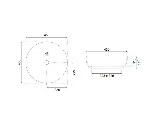 Купить Раковина 45х45 см Rea Elma REA-U8493 в магазине сантехники Santeh-Crystal.ru