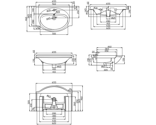 Приобрести Раковина 65,5х46 см Bellezza Mia 4607104872197 в магазине сантехники Santeh-Crystal.ru