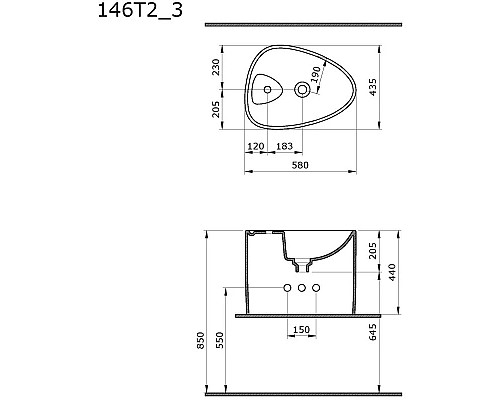 Приобрести Раковина 58х43,5 см Ambassador Kingston 146T20003 в магазине сантехники Santeh-Crystal.ru