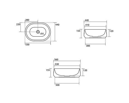 Купить Раковина 56х44 см Kerasan F10 460581 в магазине сантехники Santeh-Crystal.ru