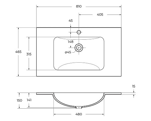 Купить Раковина 81х46,5 см BelBagno Etna BB810/465-LV-VTR-BL в магазине сантехники Santeh-Crystal.ru