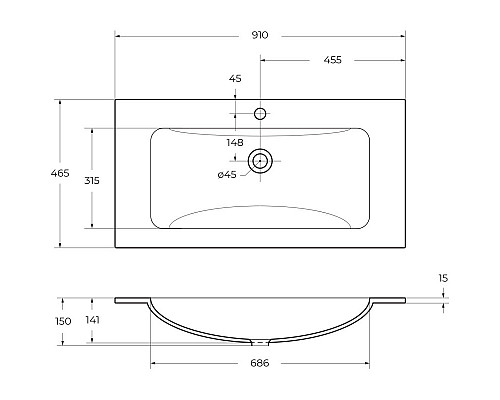 Приобрести Раковина 91х46,5 см BelBagno Etna BB910/465-LV-VTR-BL в магазине сантехники Santeh-Crystal.ru