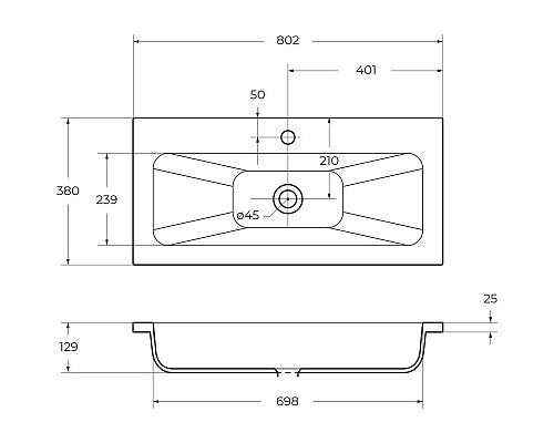 Купить Раковина 80,2х38 см BelBagno Etna BB800/380-LV-MR-ETN в магазине сантехники Santeh-Crystal.ru