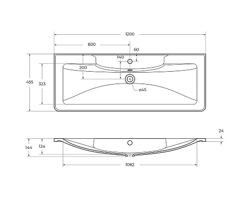 Купить Раковина 120х45,5 см BelBagno Albano BB1200/455-LV-MR-ALR в магазине сантехники Santeh-Crystal.ru