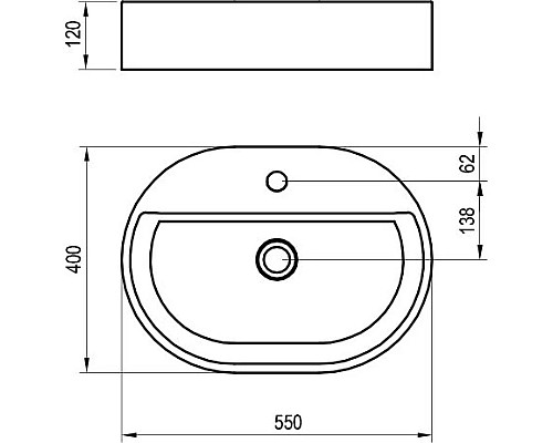 Приобрести Раковина 55х40 см Ravak Ceramic Slim Shelf O XJX01155003 в магазине сантехники Santeh-Crystal.ru