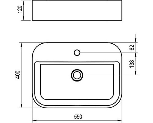 Заказать Раковина 55х40 см Ravak Ceramic Slim Shelf R XJX01155005 в магазине сантехники Santeh-Crystal.ru