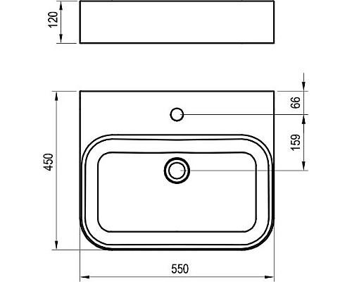 Приобрести Раковина 55х45 см Ravak Ceramic Slim Wall R XJX01155006 в магазине сантехники Santeh-Crystal.ru