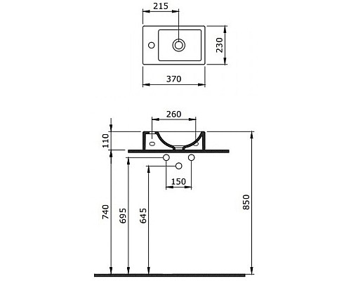 Заказать Раковина 37х23 см Berges Small 182010 в магазине сантехники Santeh-Crystal.ru