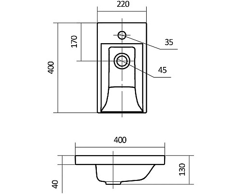 Купить Раковина 40х22 см ASB-Mebel Миранда в магазине сантехники Santeh-Crystal.ru