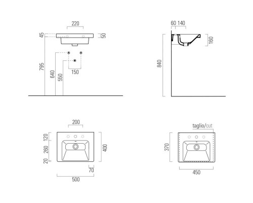 Купить Раковина 50х40 см GSI Norm 8638111 в магазине сантехники Santeh-Crystal.ru