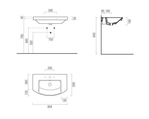 Заказать Раковина 80х50 см GSI Norm 8644111 в магазине сантехники Santeh-Crystal.ru