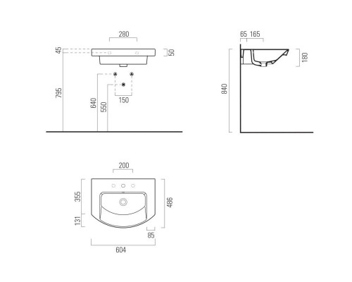 Купить Раковина 60х49 см GSI Norm 8645111 в магазине сантехники Santeh-Crystal.ru