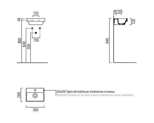 Заказать Раковина 35х26 см GSI Norm 8650111 в магазине сантехники Santeh-Crystal.ru