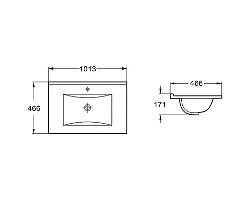 Заказать Раковина 101,3х46,6 см Vincea VBS-13100MB в магазине сантехники Santeh-Crystal.ru