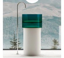 Раковина напольная 45х45 см Abber Kristall AT2701White-Aquamarin-H