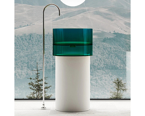 Santeh-Crystal.ru: Раковина напольная 45х45 см Abber Kristall AT2701White-Aquamarin-H Купить Раковина напольная 45х45 см Abber Kristall AT2701White-Aquamarin-H в магазине сантехники Santeh-Crystal.ru
