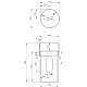 Купить Раковина напольная 45х45 см Abber Kristall AT2701White-Aquamarin-H в магазине сантехники Santeh-Crystal.ru