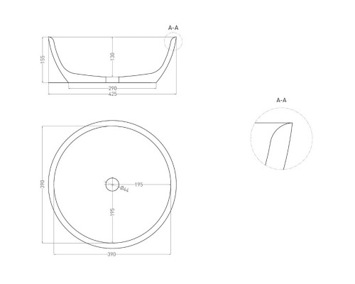 Приобрести Раковина 42,5x42,5 см Salini S-Sense Alda 02 1102110G в магазине сантехники Santeh-Crystal.ru