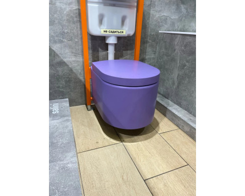 Унитаз подвесной Salini S-Stone Gemelli 240121KSMF4005 безободковый, с сиденьем микролифт, сине-сиреневый матовый