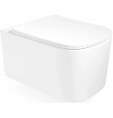 Унитаз подвесной Vincea Ultra VT1-32T безободковый, торнадо, с сиденьем микролифт, белый