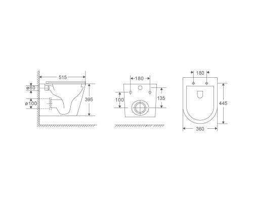 Унитаз подвесной Vincea Vito VT1-23T безободковый, торнадо, с сиденьем микролифт, белый