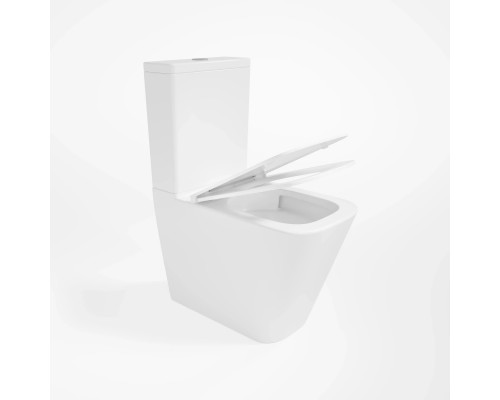 Унитаз-компакт Vincea Q-Line VT2-12T безободковый, торнадо, с сиденьем микролифт, белый