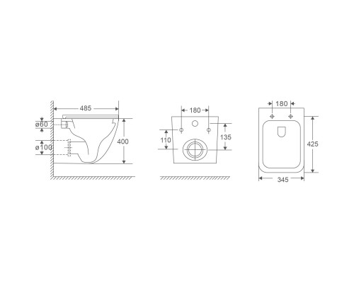 Унитаз подвесной Vincea Demi VT1-55T безободковый, торнадо, с сиденьем микролифт, белый