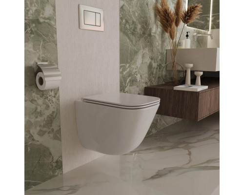 Унитаз подвесной Vincea Demi VT1-55T безободковый, торнадо, с сиденьем микролифт, белый