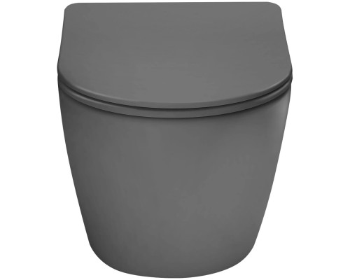 Унитаз подвесной Vincea Globo VT1-14TMA безободковый, торнадо, с сиденьем микролифт, антрацит матовый