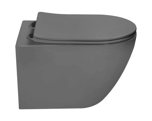 Унитаз подвесной Vincea Globo VT1-14TMA безободковый, торнадо, с сиденьем микролифт, антрацит матовый